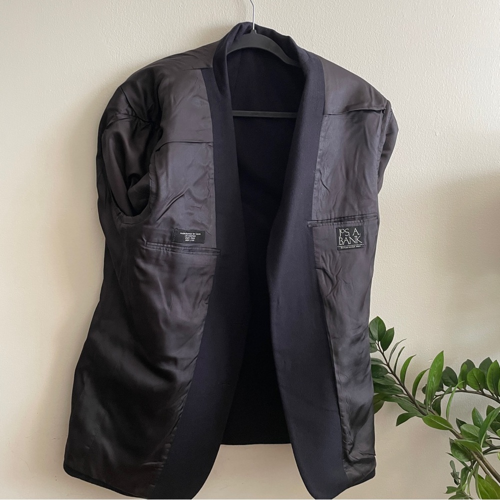 Jos A Bank Blazer Cashmere 100% Mens Navy Blue Sport Coat Jacket Academic 40S - Picture 9 of 11